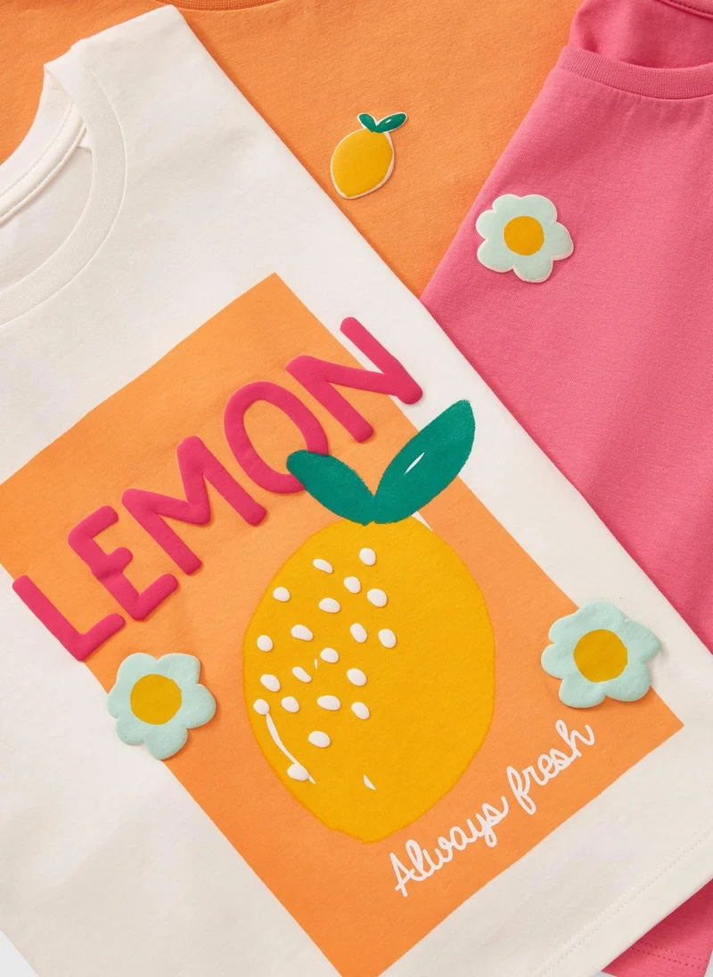 ماتلان 3 Pack Girls Pink Lemon T-Shirts